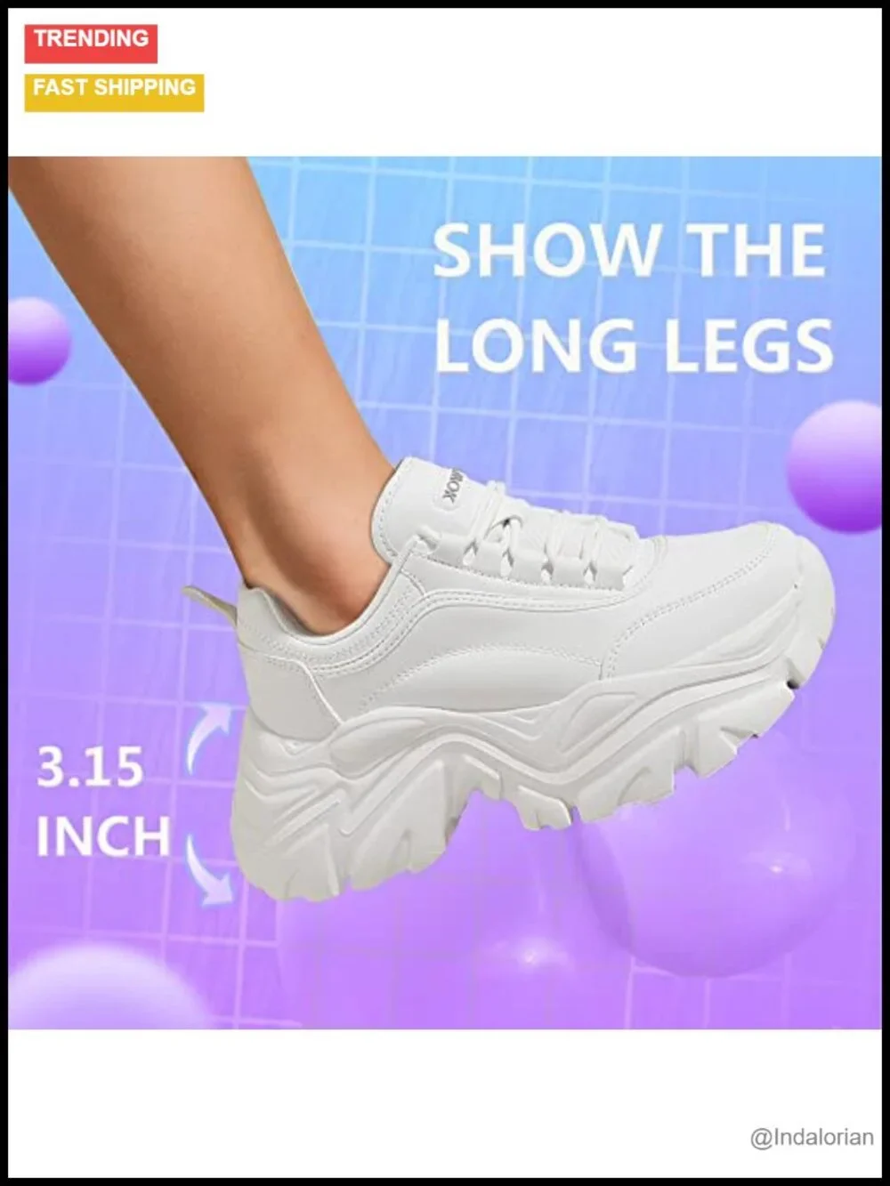 Women Chunky Sneakers Platform Lace Up PU Leather Dad Shoes